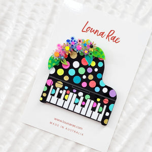 Grand Piano Brooch - Polka Dots