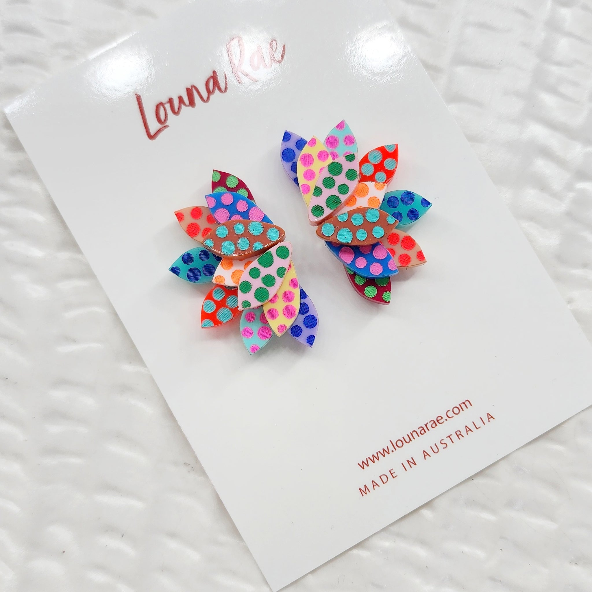 Tiny Jane Earrings - Polka Dots 008