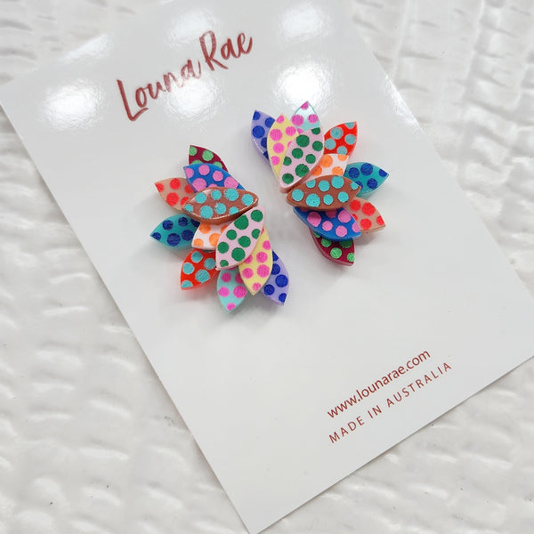 Tiny Jane Earrings - Polka Dots 008