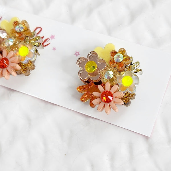 Flower Bouquet Stud Earrings - 012