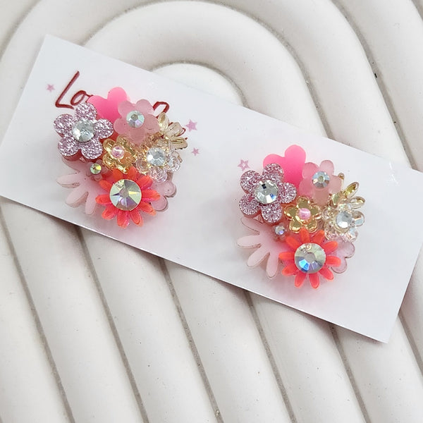 Flower Bouquet Stud Earrings - 014