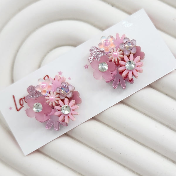 Flower Bouquet Stud Earrings - 013