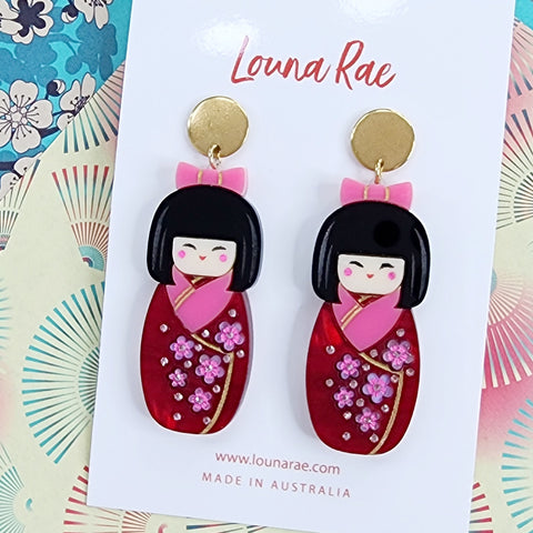 Kokeshi Dangle Earrings