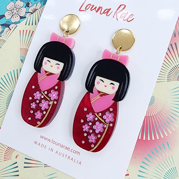 Kokeshi Dangle Earrings