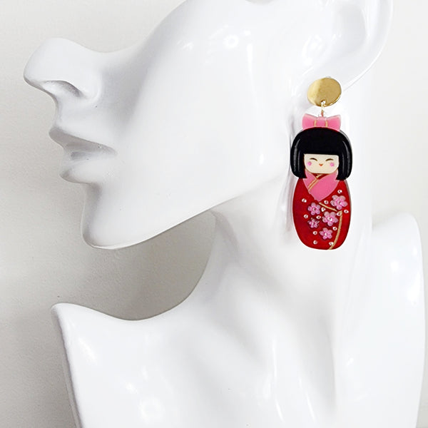 Kokeshi Dangle Earrings