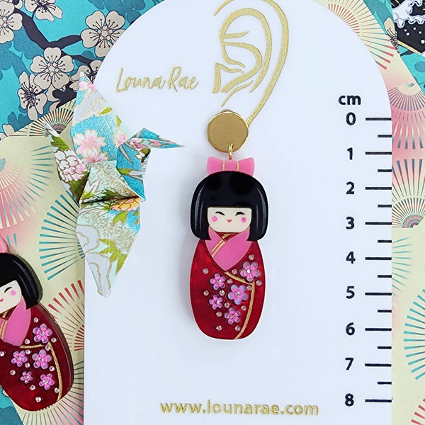 Kokeshi Dangle Earrings