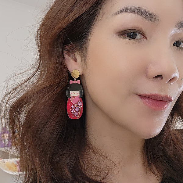 Kokeshi Dangle Earrings