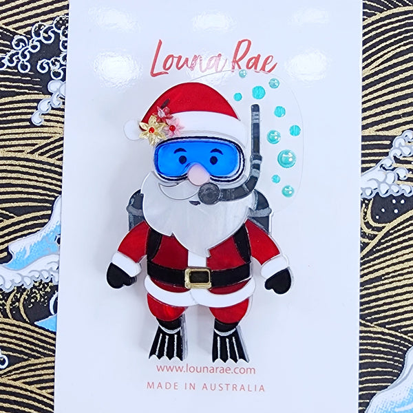 Santa Under The Sea Brooch
