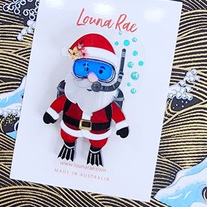 Santa Under The Sea Brooch