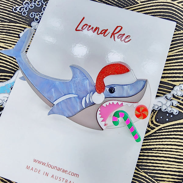 Christmas Shark Brooch