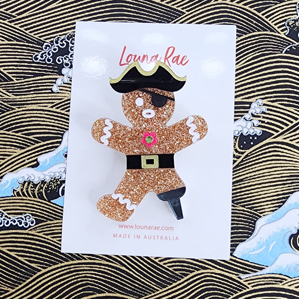 Pirate Gingerbread Man Brooch