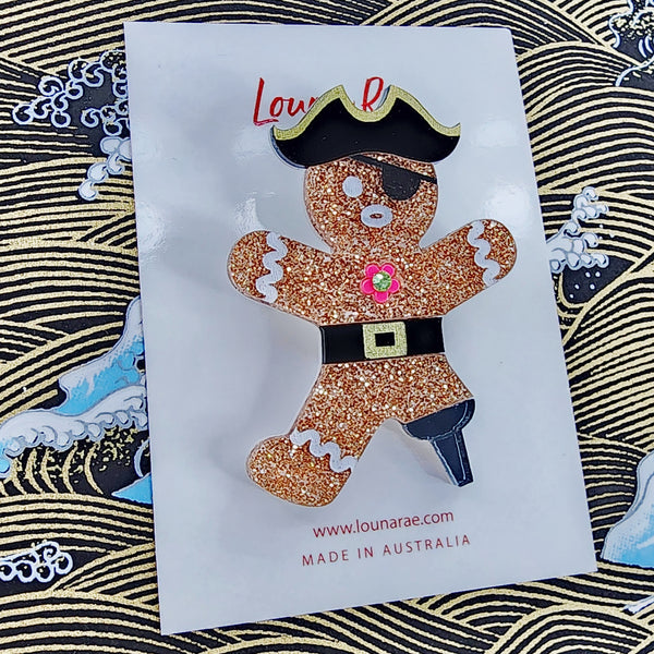 Pirate Gingerbread Man Brooch