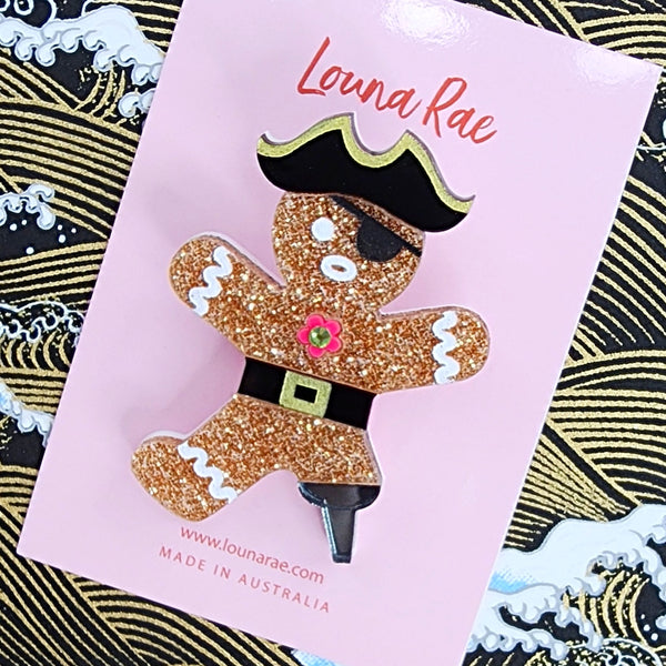 Pirate Gingerbread Man Brooch