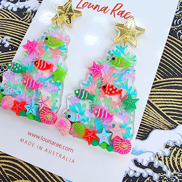 Christmas Tree Dangle Earrings - 001