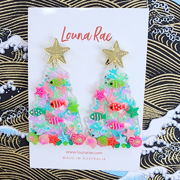 Christmas Tree Dangle Earrings - 001