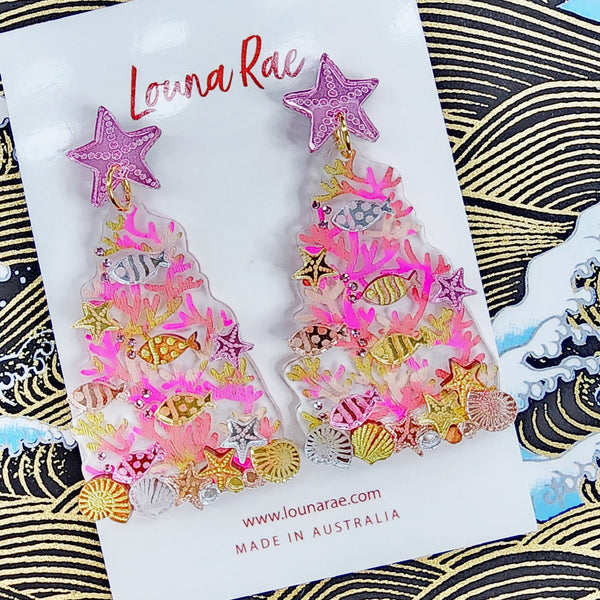 Christmas Tree Dangle Earrings - 002
