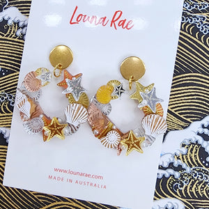 Under the Sea Wreath Dangle Earrings - 001