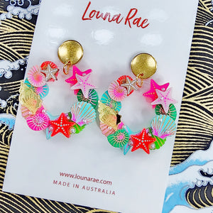 Under the Sea Wreath Dangle Earrings - 002