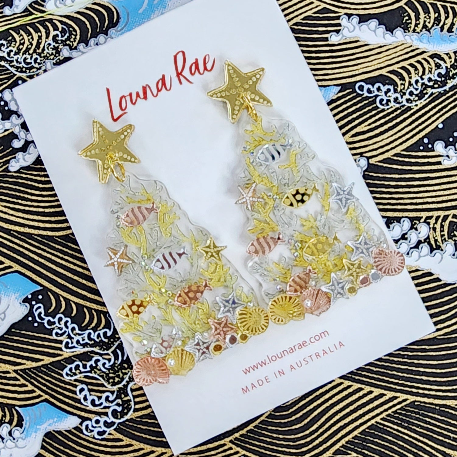 Christmas Tree Dangle Earrings - 003