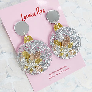 Christmas Round Bauble Dangle Earrings - 002
