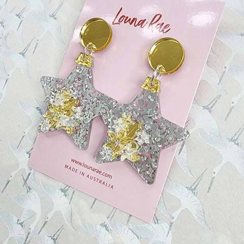 Christmas Star Bauble Dangle Earrings