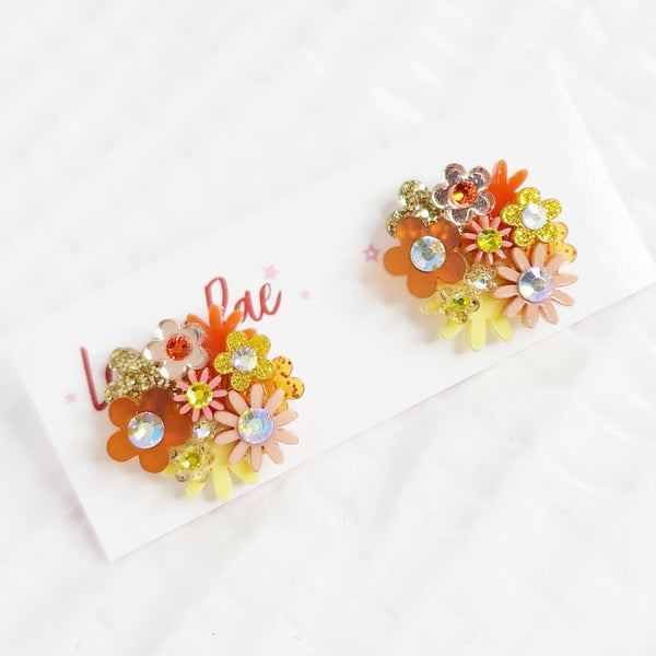 Flower Bouquet Stud Earrings - 002