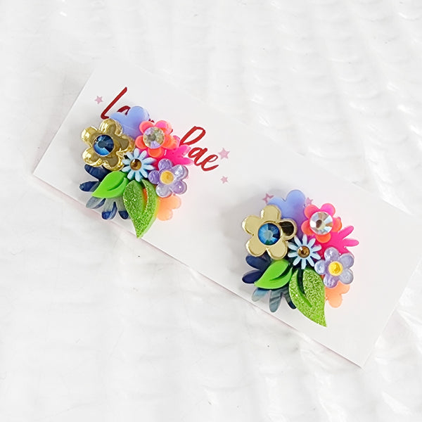 Flower Bouquet Stud Earrings - 010