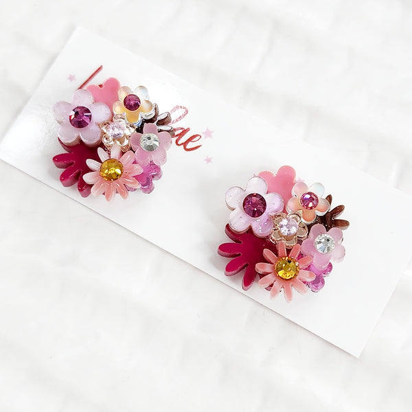 Flower Bouquet Stud Earrings - 015