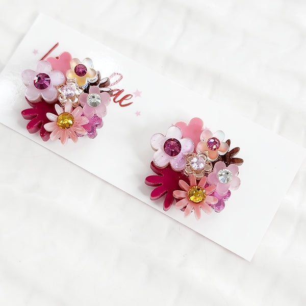 Flower Bouquet Stud Earrings - 015