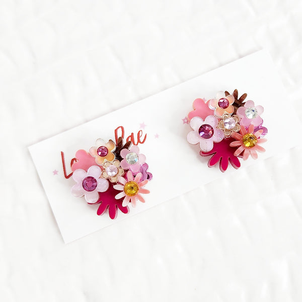 Flower Bouquet Stud Earrings - 015