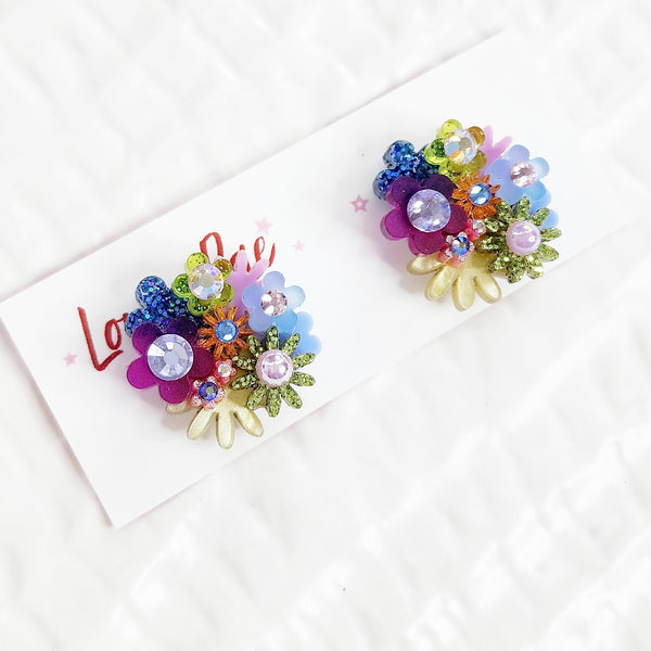 Flower Bouquet Stud Earrings - 018