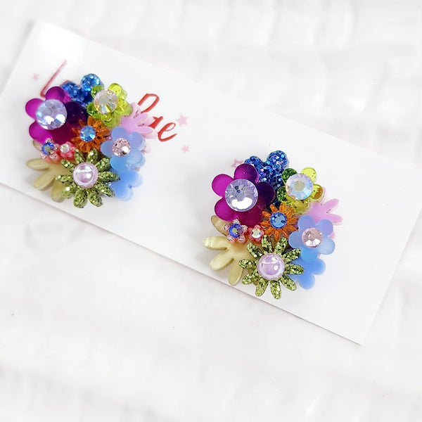 Flower Bouquet Stud Earrings - 018