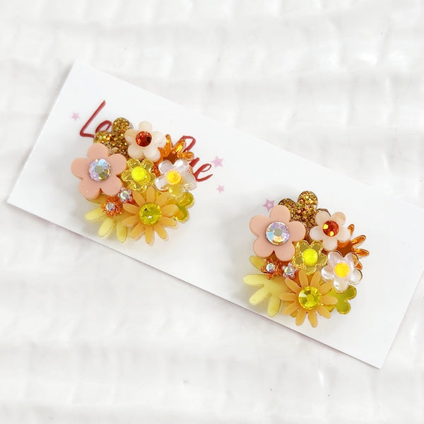 Flower Bouquet Stud Earrings - 019