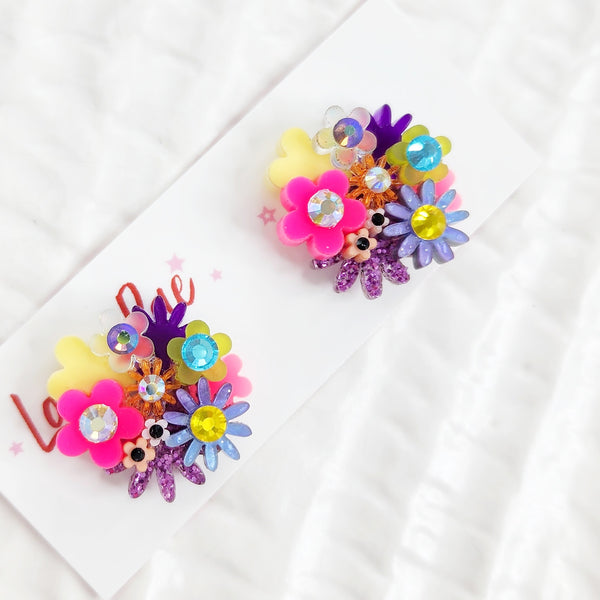 Flower Bouquet Stud Earrings - 022