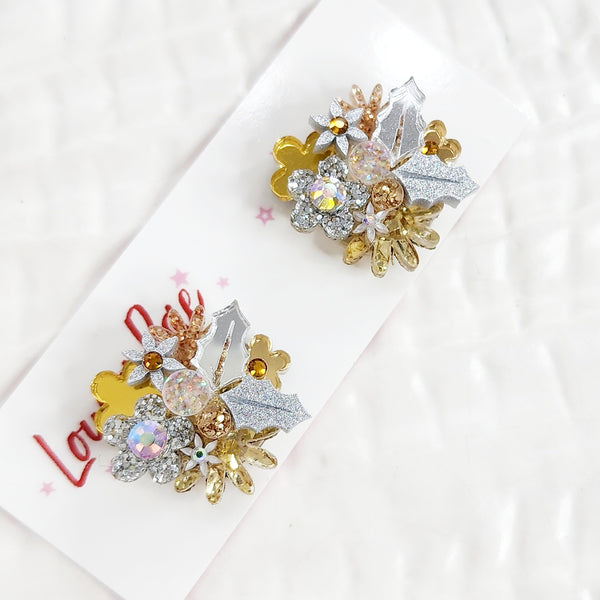 Christmas Flower Bouquet Stud Earrings - 012