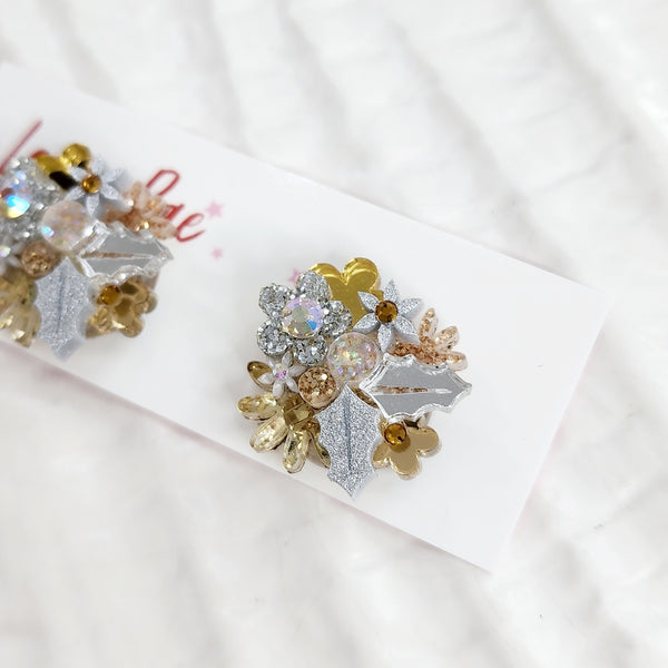 Christmas Flower Bouquet Stud Earrings - 012