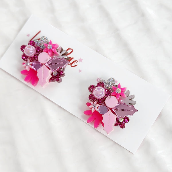 Christmas Flower Bouquet Stud Earrings - 011