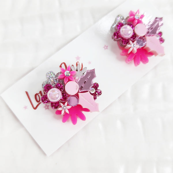 Christmas Flower Bouquet Stud Earrings - 011