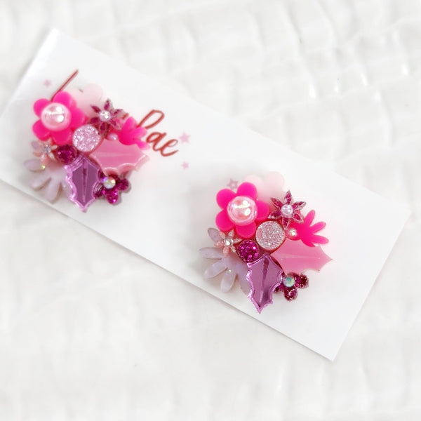 Christmas Flower Bouquet Stud Earrings - 009