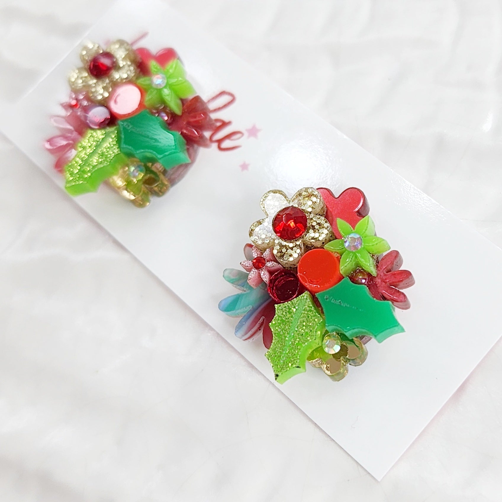 Christmas Flower Bouquet Stud Earrings - 007
