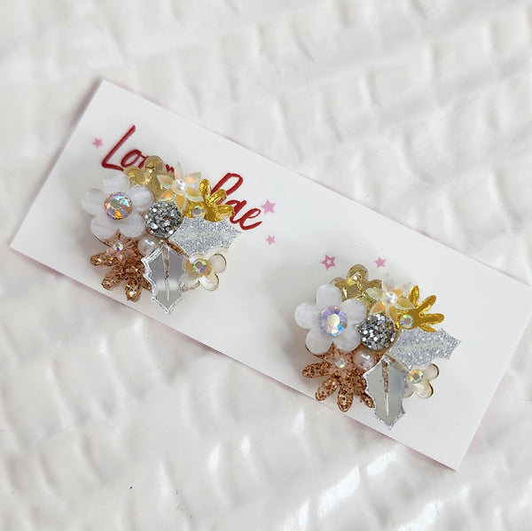 Christmas Flower Bouquet Stud Earrings - 015