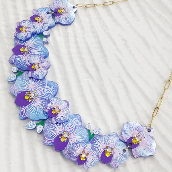 Purple Orchid Necklace