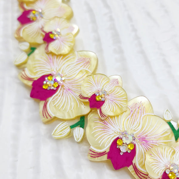 Yellow Orchid Necklace