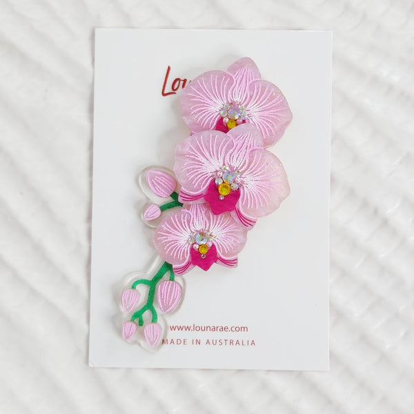 Pink Orchid Brooch