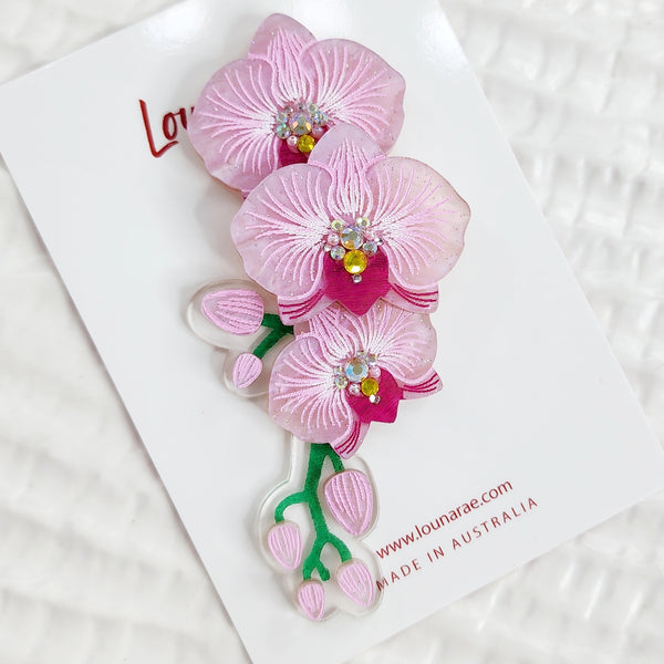 Pink Orchid Brooch