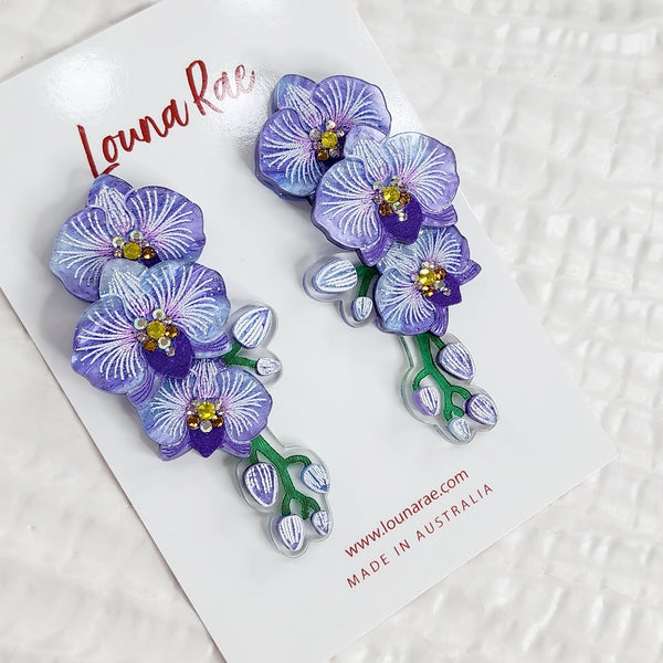 Purple Orchid Earrings
