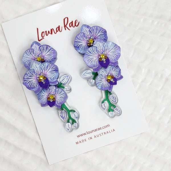 Purple Orchid Earrings