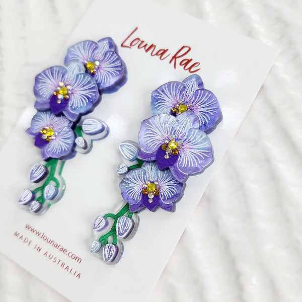 Purple Orchid Earrings