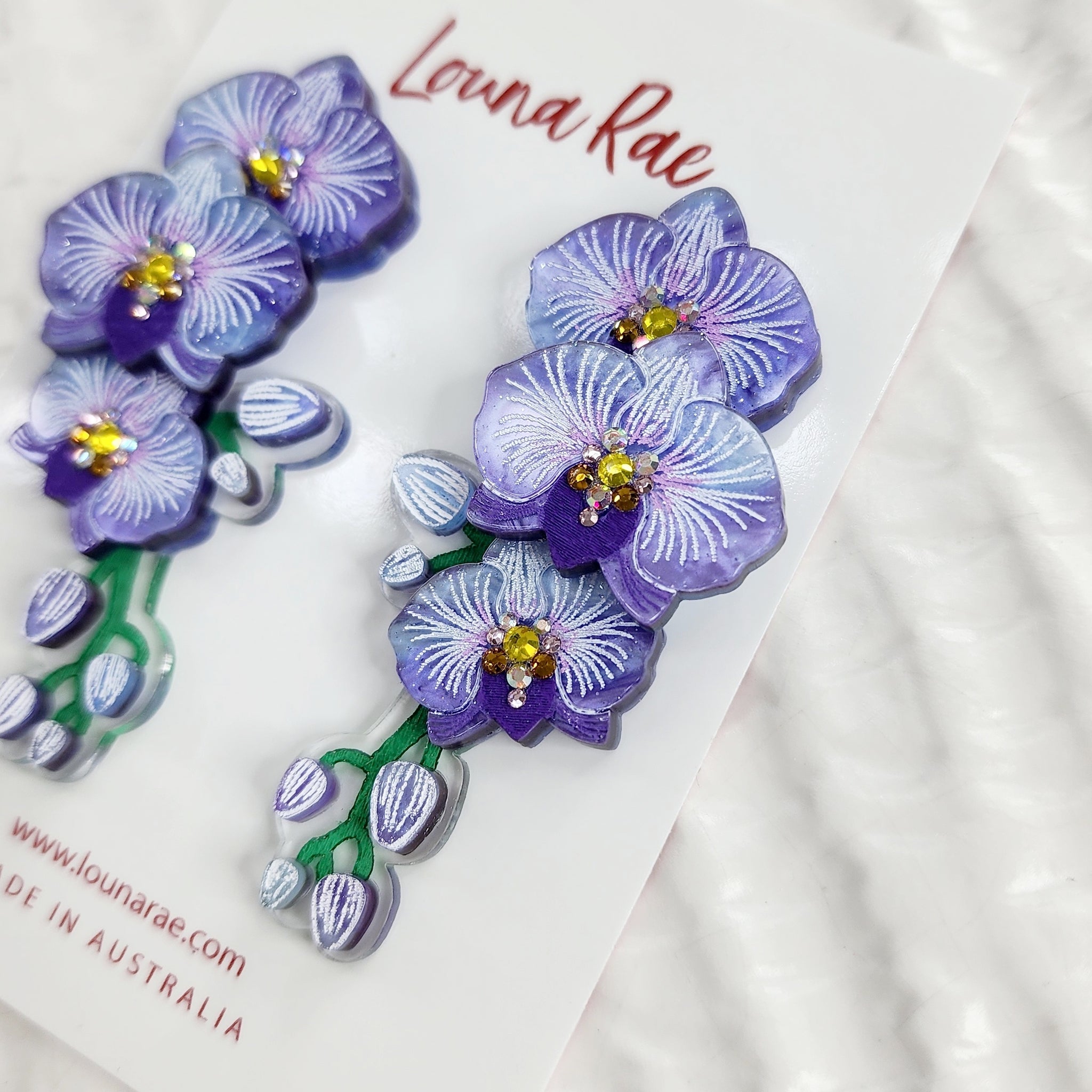 Purple Orchid Earrings
