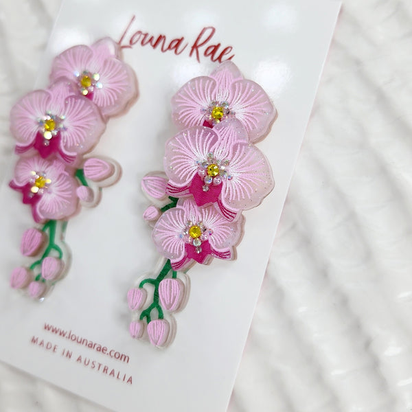 Pink Orchid Earrings